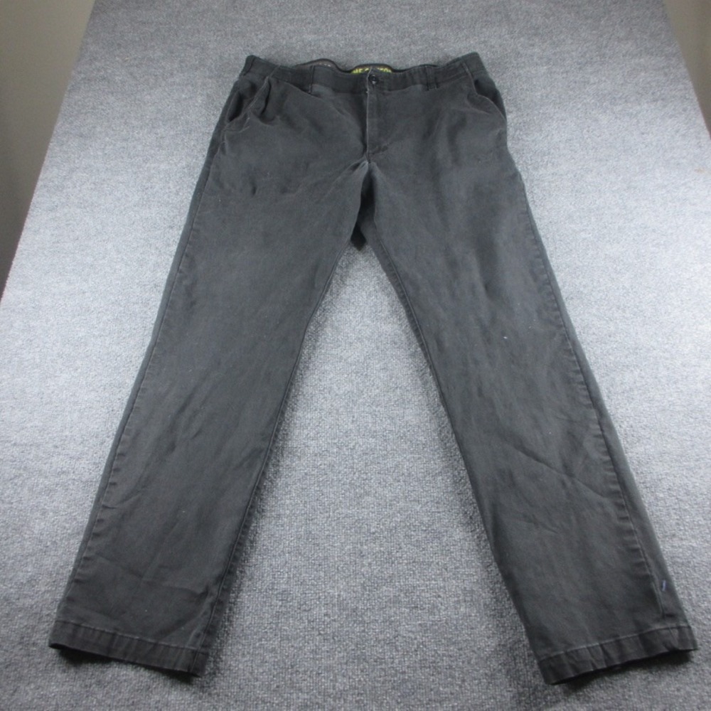 Lee Pants Mens 40x33 Black Extreme Comfort Straight Flat Front Zip Fly Stretch *